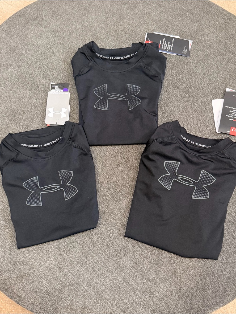 Under Armour Black Boys' Performance Graphic Tees - base layers